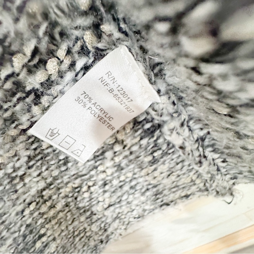 Anthropologie Maude Vivante fringe knit  metallic thread cardigan sweater ❤️ - Picture 8 of 9